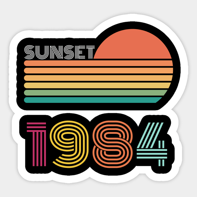 Sunset Retro Vintage 1984 Sticker by Happysphinx